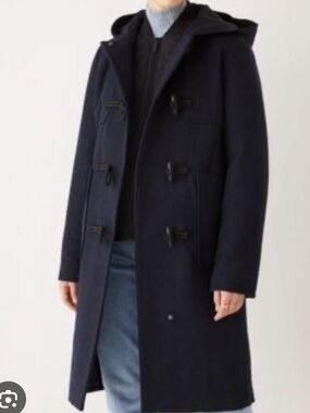 Navy Hooded Duffle Coat